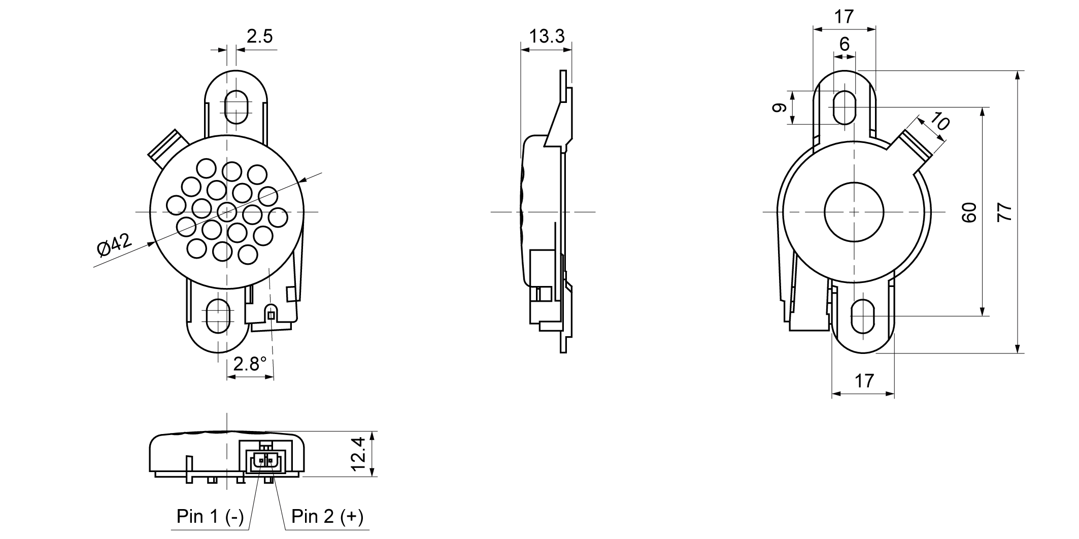 OSS05-42-13A1.0W47-C Mechanical Drawing